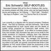 Eric Schwartz - Self-Bootleg lyrics
